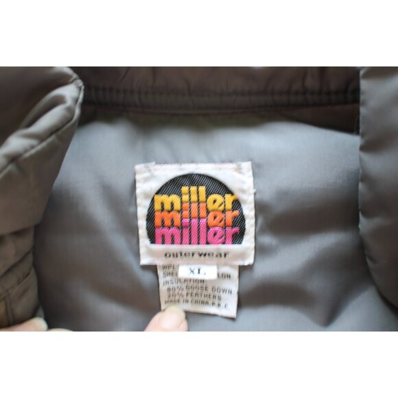 Miller Outerwear Mens XL Goose Down Vest Jacket Gray Full Zip Pockets Hi-Lo Vtg - Picture 7 of 10